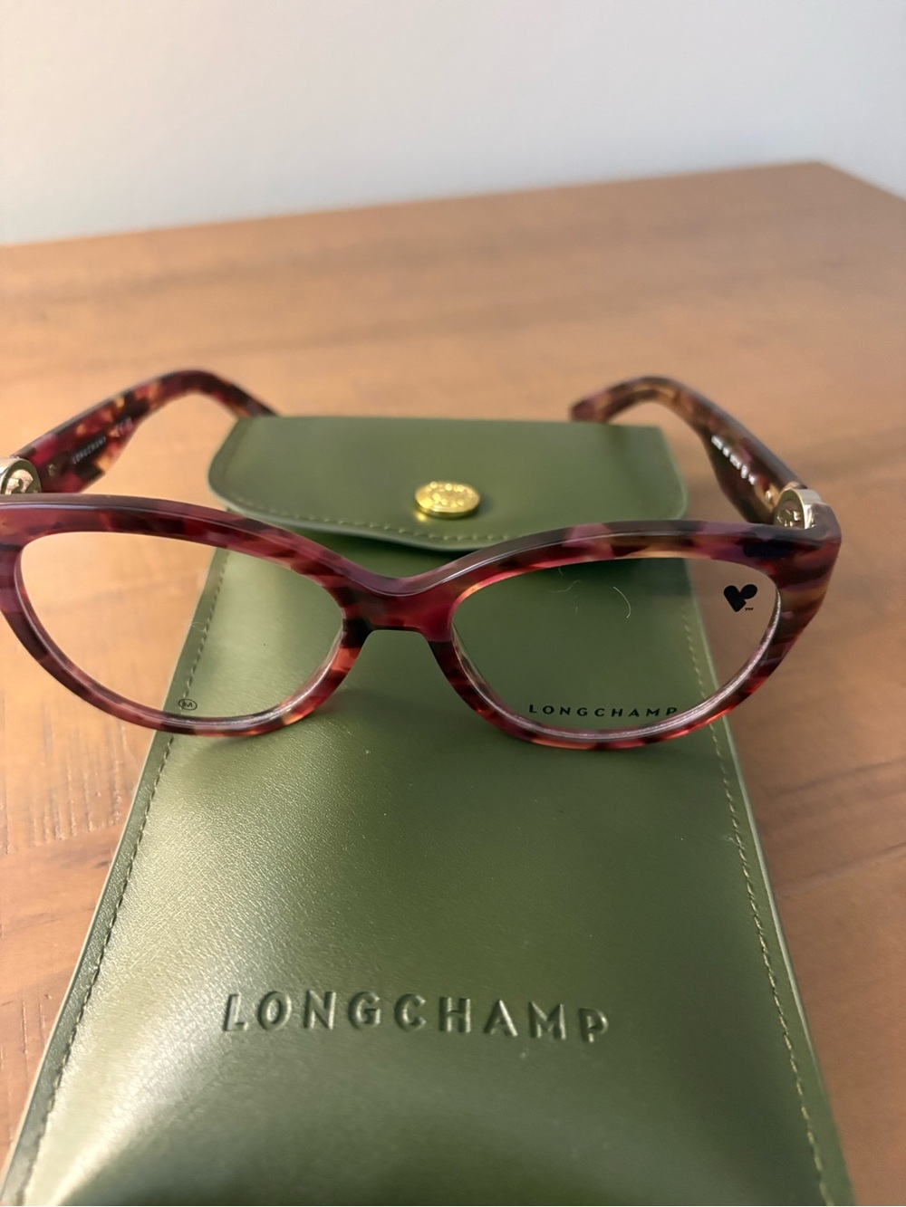 Authentic Longchamp Women’s  Burgundy Tortoiseshell Eyeglasses